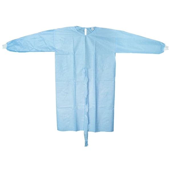 Packard Healthcare AAMI Level 2 Isolation Gowns, Knit Cuff, Universal, Blue, 10/Pk - Packard Healthcare AAMI Level 2 Isolation Gowns, Knit Cuff, Universal, Blue, 10/Pk - Image 1