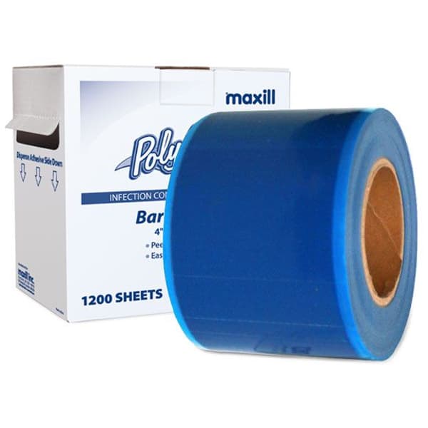 Maxill PolyAll Plastic Barrier Film, Blue, 4" x 6", 1200 Sheets per Roll - PolyAll Plastic Barrier Film, Blue, 4" x 6", 1200 Sheets per Roll - Image 1