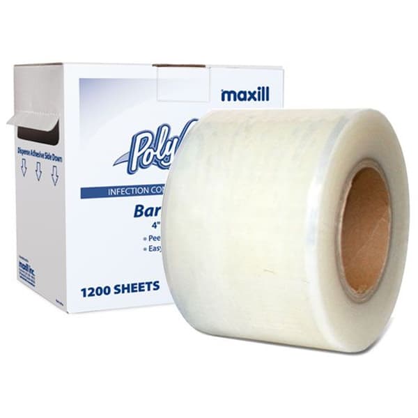 Maxill PolyAll Plastic Barrier Film, Transparent, 4" x 6", 1200 Sheets per Roll - PolyAll Plastic Barrier Film, Transparent, 4" x 6", 1200 Sheets per Roll - Image 1