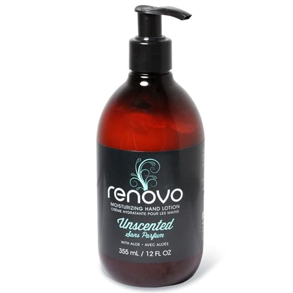 renovo Hand Moisturizer, Unscented, 12 oz Pump Bottle, Aloe-Enriched, 12/Case - renovo Hand Moisturizer - Unscented 12oz Pump Bottle. Contains Aloe to provide - Image 1