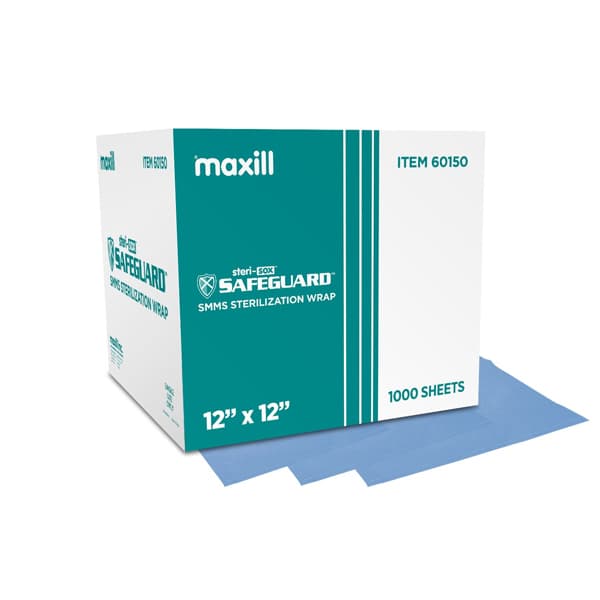 Maxill steri-sox Safeguard SMMS Simultaneous Sterilization Wrap, 12" x 12", 1000/Bx - Maxill steri-sox Safeguard SMMS Simultaneous Sterilization Wrap, 12" x 12", 1000/Bx - Image 1