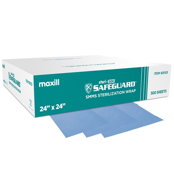 steri-sox Safeguard SMMS Simultaneous Sterilization Wrap, 24" x 24", 500/Bx - steri-sox Safeguard SMMS Simultaneous Sterilization Wrap, 24" x 24", 500/Bx - Image 1