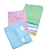 Maytex Isolation Gown with Knit Cuff, Blue, Disposable, Non-Woven, One Size Fits All, 10/Pk - Maytex Isolation Gown Isolation Gown with Knit Cuff, 10/pk - blue disposable - Image 1