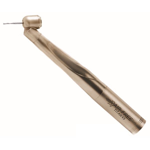 Medidenta Air Free Titan 45° High-Speed Handpiece, 360° Swivel, Quick Disconnect, 400,000 RPM, Ceramic Bearing, 22 Watts, Titanium Shell - Air Free Titan 45° High-Speed Handpiece. 360 degree swivel, Quick disconnect - Image 1