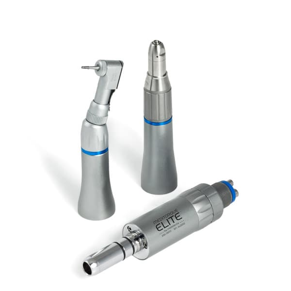 Meditorque Elite Low-Speed Handpiece Kit: 1:1 40K Straight Nose Cone, 1:1 30K Contra Angle, 25K Motor, 4-Hole/E-Type - Meditorque Elite Kit: 1:1 40K Straight Nose Cone, 1:1 30K Contra Angle, 25k - Image 1