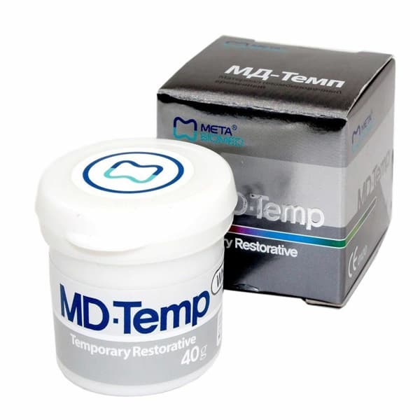 MD-Temp Hydraulic Temporary Restorative, White Paste, 40 g Jar - MD-Temp Hydraulic Temporary Restorative - WHITE Paste, 40 Gm. Jar. Temporary - Image 1