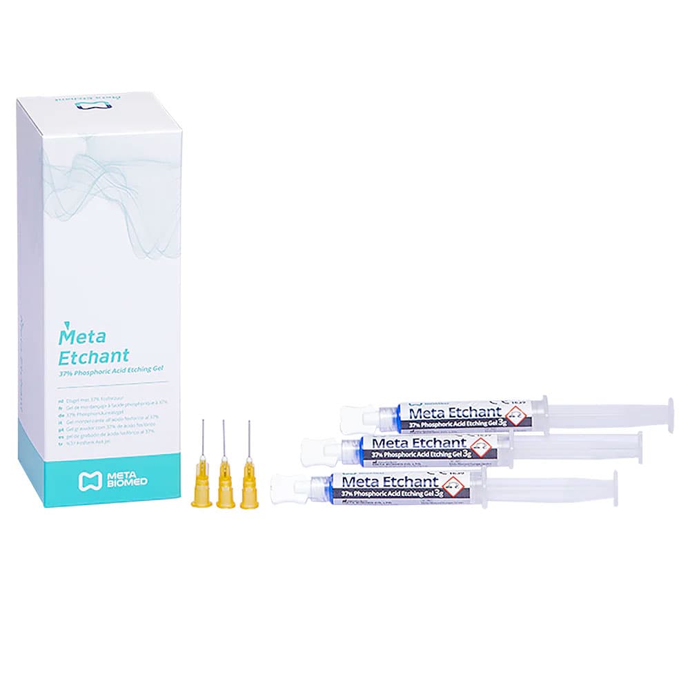 Meta Etchant 37% Etching Gel, Kit: 3 Syringes x 3 mL and 20 Disposable Stainless Tips - Meta Etchant 37% Etching Gel, Kit: 3 Syringes x 3 mL and 20 Disposable - Image 1