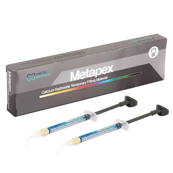 Metapex Calcium Hydroxide Temporary Filling Material with Iodoform, 2 x 2.2g Syringes with 20 Tips - Metapex Calcium Hydroxide Temporary Filling Material with Iodoform 2x 2.2g - Image 1