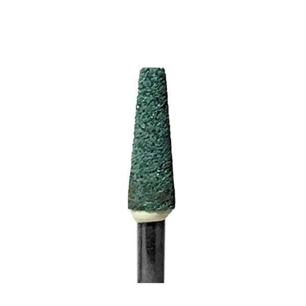 BesQual RA Shank #TC1 Green Grinding Mounted Stone, Taper, 12/Pk, RG-TC1 - BesQual RA Shank, #TC1 Green Grinding Mounted Stone, Taper, 12/Pk - Image 1