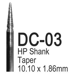 BesQual Diamond Coated Burs - DC03, Taper, 6/Bx, HP Shank 2.35mm - BesQual Diamond Coated Burs - DC03, Taper 6/Bx. HP Shank 2.35mm. Use - Image 1