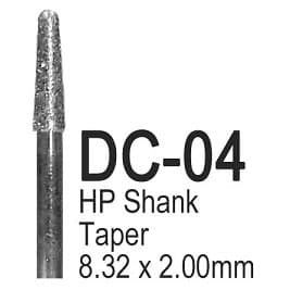 BesQual Diamond Coated Burs - DC04, Taper, 6/Bx, HP Shank 2.35mm - BesQual Diamond Coated Burs - DC04, Taper 6/Bx. HP Shank 2.35mm. Use - Image 1