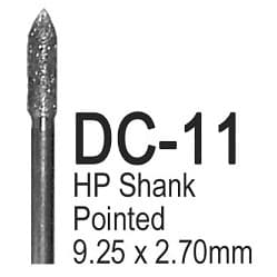 BesQual Diamond Coated Burs - DC11, Pointed, HP Shank 2.35mm, 6/Bx - BesQual Diamond Coated Burs - DC11, Pointed 6/Bx. HP Shank 2.35mm. Use - Image 1