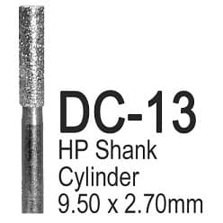 BesQual Diamond Coated Laboratory Bur, DC13 Cylinder, HP Shank 2.35mm, 6/Bx - BesQual Diamond Coated Burs - DC13, Cylinder 6/Bx. HP Shank 2.35mm. Use - Image 1