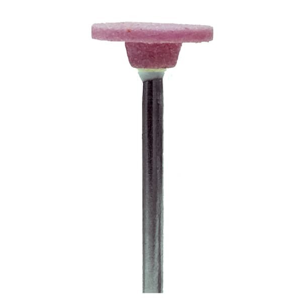 BesQual Pink (A.O.) HP Mounted Grinding Stone P011 - Fine, 100/Pk - BesQual Pink (A.O.) HP Mounted Grinding Stone P011 - Wheel 100/Pk. Fine - Image 1