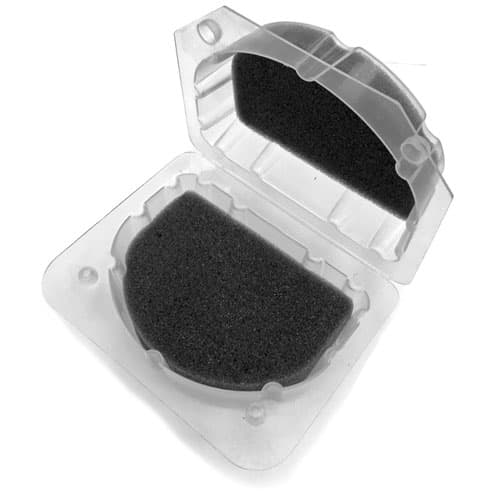 BesQual Model & Denture Box, Clear Plastic with Black Sponge, 4" L x 2.90" W x 2.10" H, 100/Pk - BesQual Model & Denture Box, Clear Plastic with Black Sponge, 100/Pk. 4" L x - Image 1