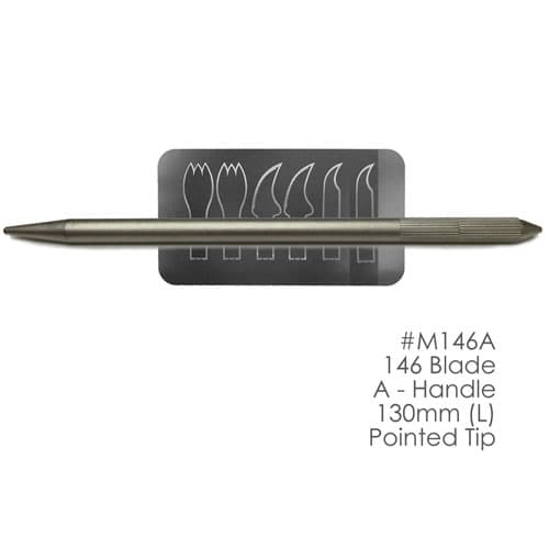 BesQual Porcelain Instrument Blade Set (6) #M146 with A-Handle 130mm, Pointed Tip - BesQual Porcelain Instrument Blade Set (6) #M146 with A - Handle 130mm, Pointed - Image 1