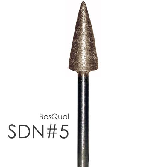 BesQual Sintered Diamond Bur SDN #5, HP Shank 2.35mm, for All Metals - BesQual Sintered Diamond Burs - SDN #5. HP Shank 2.35mm. Use for all metals - Image 1