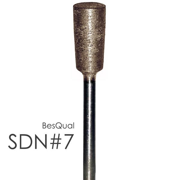 BesQual Sintered Diamond Bur SDN #7, HP Shank 2.35mm, for All Metals - BesQual Sintered Diamond Burs - SDN #7. HP Shank 2.35mm. Use for all metals - Image 1