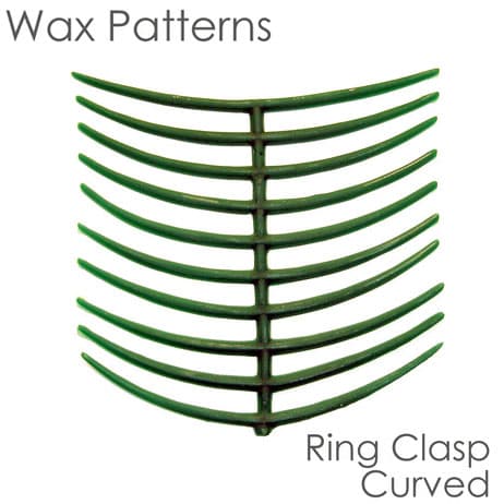 BesQual Wax Patterns - Ring Clasp, Curved, Green, Box of 10 Sheets / 200 Pieces - BesQual Wax Patterns - Ring Clasp, Curved, Green. Box of 10 Sheets / 200 pieces - Image 1