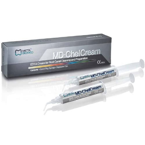 MD-ChelCream 19% EDTA Cream for Root Canal Cleaning and Preparation, 2 x 7 g Syringes with 10 Disposable Tips - MD-ChelCream 19% EDTA Cream for Root Canal Cleaning and Preparation. 2 - 7 Gm - Image 1