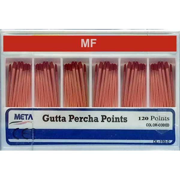 Meta Dental Gutta Percha Points, Medium-Fine, Color Coded, Sterile, Hand-Rolled, Spill-Proof Box of 120 - Meta Gutta Percha Points - Medium-Fine, Color Coded, Sterile, Hand-Rolled, Spill-Proof Box of 120 - Image 1