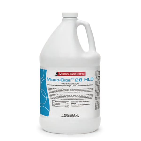 Micro-Cide 28 HLD Disinfectant, 3% Glutaraldehyde, 1 Gallon Bottle, 4/Case, MC28-04-128 - Micro-Cide Disinfectant 4/cs, MC28-04-128 - Image 1
