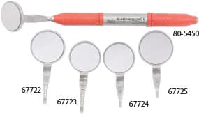 Miltex Hi-Light Size 5 Double Sided Mouth Mirror, Front-Surface, Cone Socket, Stainless Steel, 6/Box - Miltex Hi-Light Size 5 Double Sided, Cone Socket Mouth Mirror. Front-Surface - Image 1