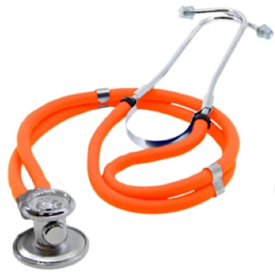 MN Health Sprague Rappaport Type Stethoscope, Orange, Dual PVC Tube - MN Health Sprague Rappaport Type Stethoscope - Orange. Standard dual PVC tube - Image 1