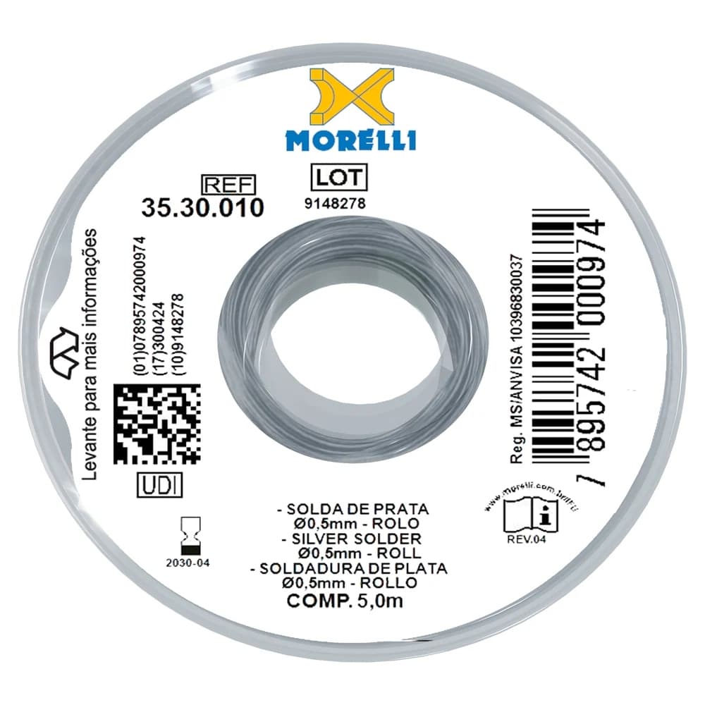 Morelli Stainless Steel Silver Solder Roll, 0.05mm Diameter, 5m Length, 1/Pk - Morelli Stainless Steel Silver Solder Roll, 0.05mm Diameter, 5m length, 1/Pk - Image 1