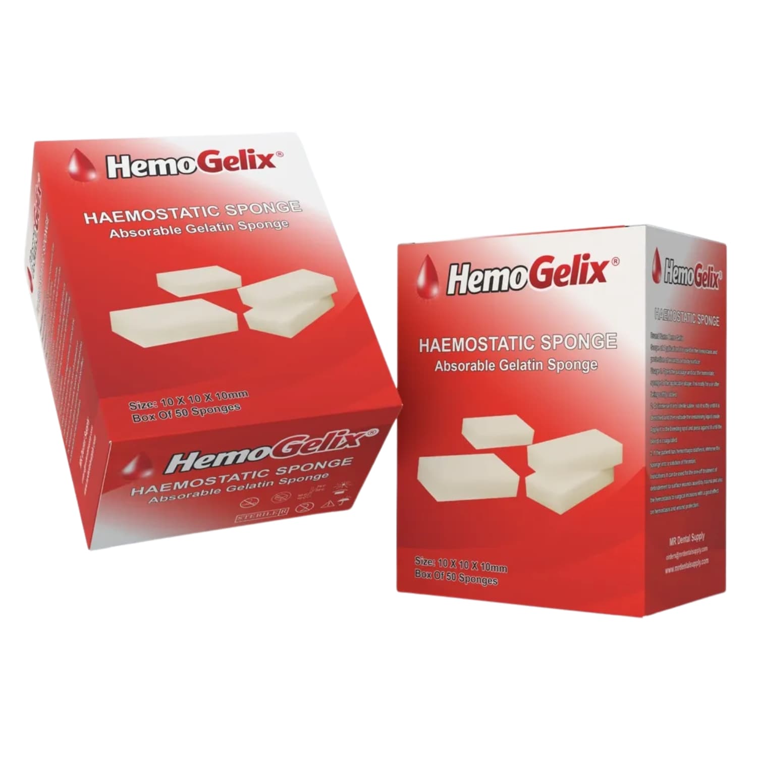 HemoGelix Haemostatic Absorbable Gelatin Sponge, 10 x 10 x 10mm, 50/Pk - HemoGelix Haemostatic Absorbable Gelatin Sponge, 10 x 10 x 10mm, 50/Pk - Image 1