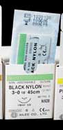 Reli 5/0 Black Nylon Sutures, 10" Length, C-17 Reverse-Cutting 13mm Needle (3/8 Circle), Box of 12 - Reli 5/0, 10" Black Nylon Sutures with C-17 reverse-cutting 13mm needle - Image 1