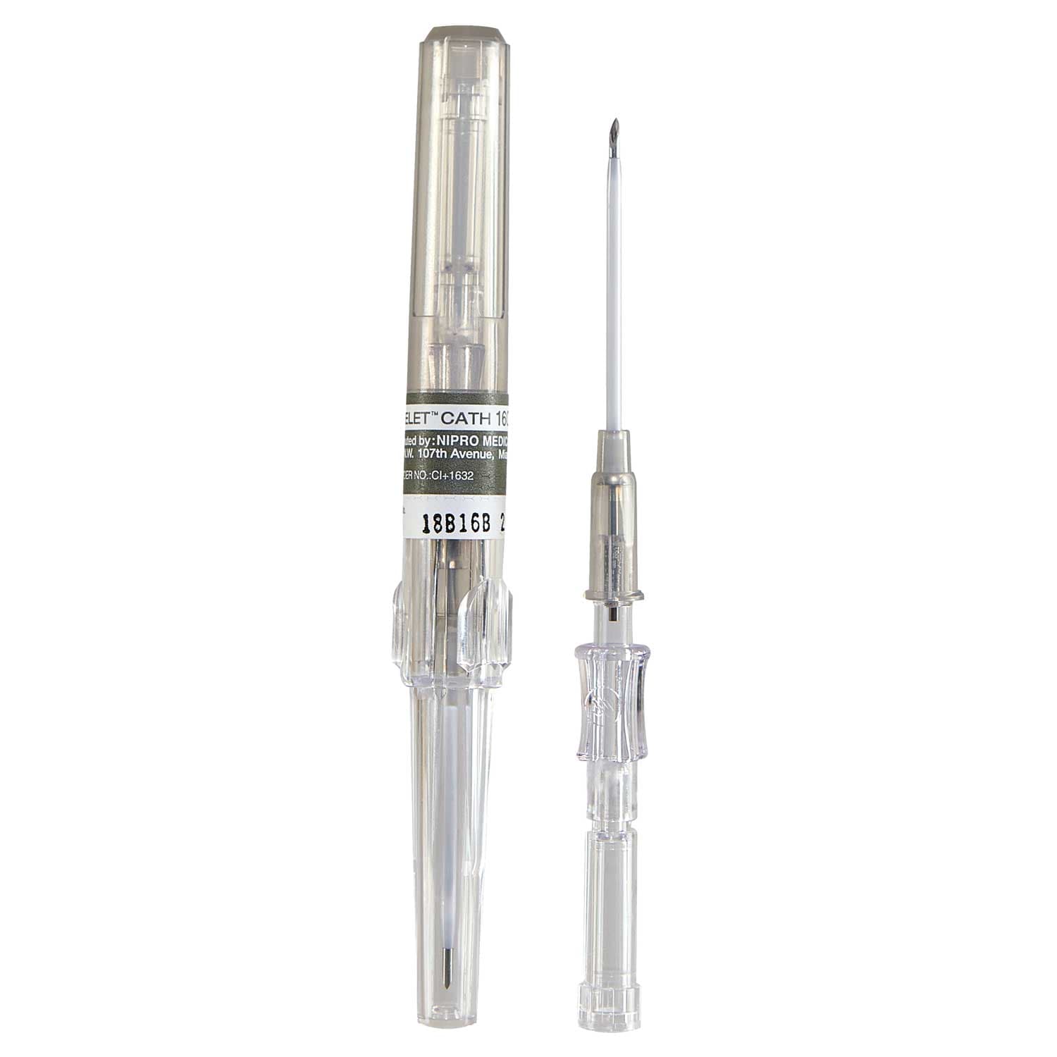 Nipro ETFE Safety I.V. Catheter, 16 G x 2", Gray Hub, 50/Box - Nipro ETFE Safety I.V. Catheter, 16 G x 2", 50/Box - Image 1