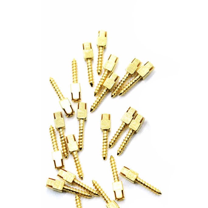 Nordin Screw Posts Golden Plated Cylindrical Cross Head Refill S1, Lead Free Alloy, 12/Pack, #03-004 - Screw Posts Golden plated Cylindrical Cross Head Refill S1, lead free alloy, 12 - Image 1