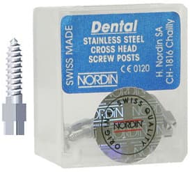 Nordin Screw Posts Dental Stainless Steel Conical Cross Head Refill L3, 12/Box, #04-117 - Screw Posts Dental Stainless Steel Conical Cross Head Refill L3, 12 Screw - Image 1