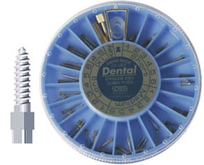Nordin Screw Posts, Dental Stainless Steel Conical Cross Head Assortment 60, 3 each, #04-100 - Screw Posts, Dental Stainless Steel Conical Cross Head Assortment 60: 3 each - Image 1