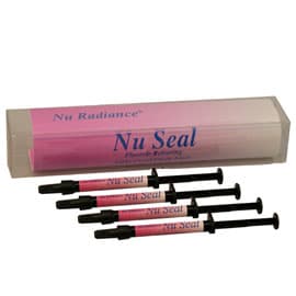 Nu Seal Fluoride Releasing Light-Cured Cavity Liner, 4 Syringe Kit (4 x 1.5 g), with 20 Applicator Tips - Nu Seal 4 Syringe Kit. Fluoride Releasing Light-Cured Cavity Liner. has - Image 1