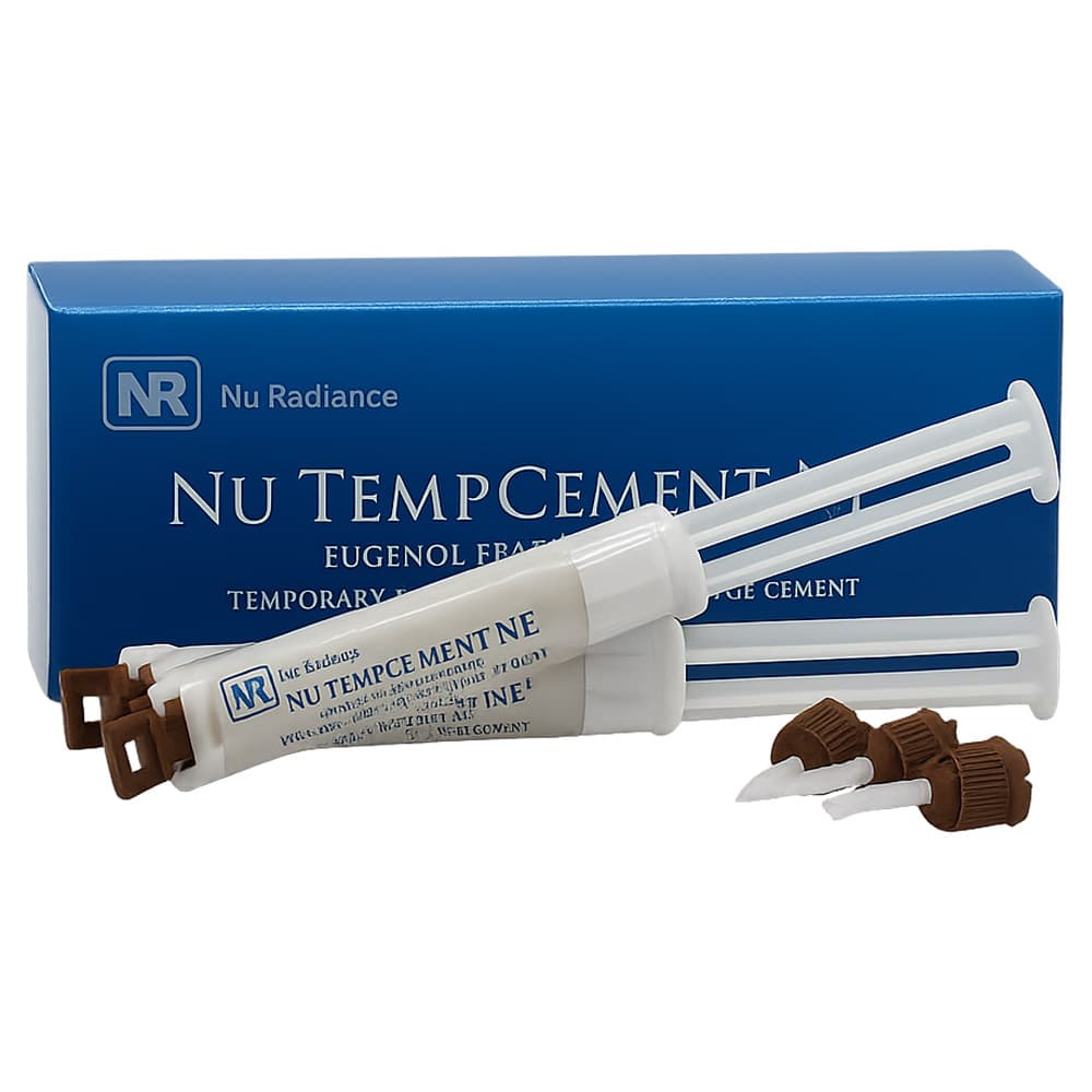 Nu TempCement NE Non-Eugenol Polymeric Temporary Cement, 5.5g Automix Syringe Kit (2 Syringes, 15 Tips, Release Agent), Made in USA - Nu TempCement NE Non-Eugenol Polymeric Temporary Cement, 5.5gm Syringe Kit. Includes: - Image 1
