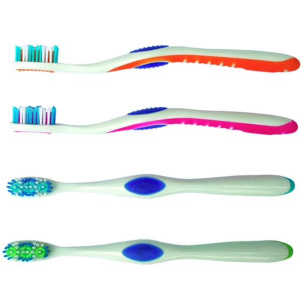 Oraline Premium Toothbrush with Tongue Cleaner, 36 Tuft, 4 Assorted Colors, 72/cs - Oraline Premium Toothbrush, Tongue Cleaner, 36 Tuft, 4 Assorted Colors, 72/cs - Image 1