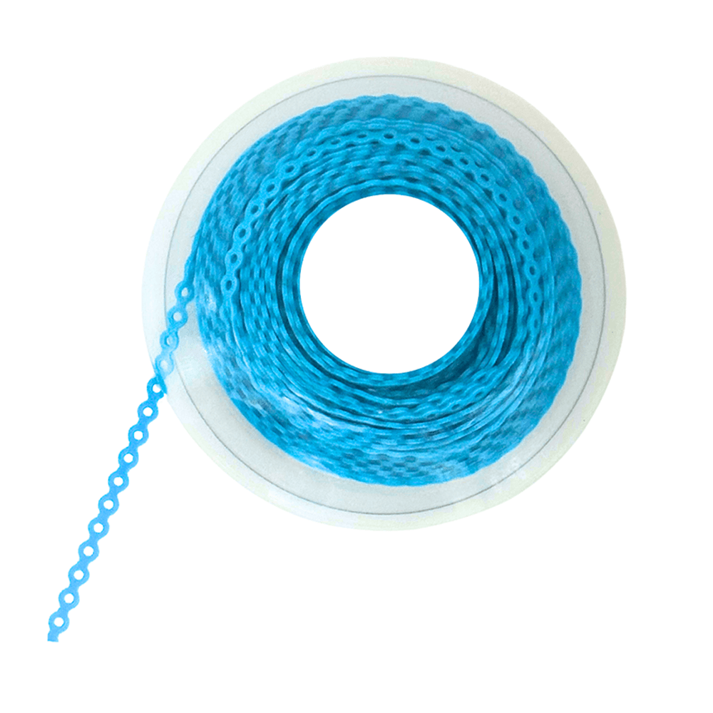 Ortho Shop 15ft Elastomeric Power Chain, Short, Aqua, Single Spool - Ortho Shop 15ft Elastomeric Power Chain, Short, Aqua, Single Spool - Image 1