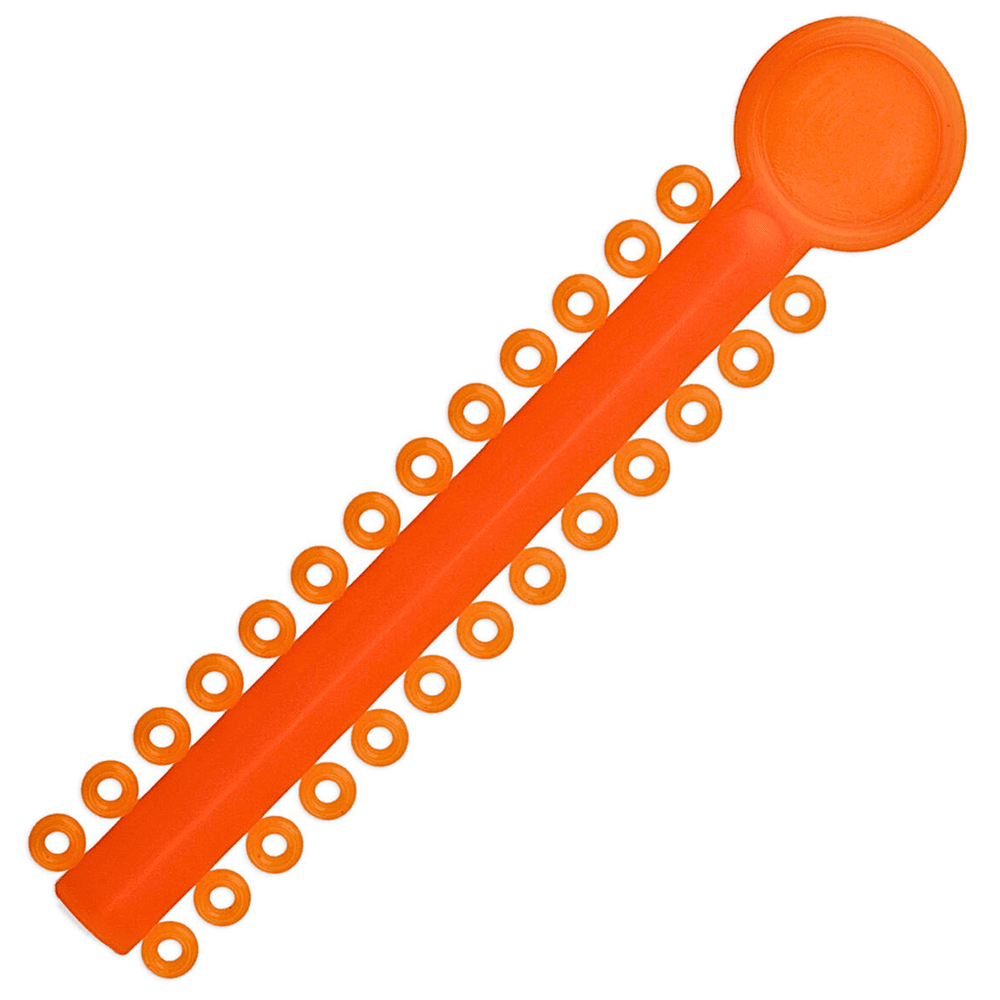 Ortho Shop Elastic Ligature Ties, Neon Orange, 1040/Pk - Ortho Shop Elastic Ligature Ties, Neon Orange, 1040/Pk - Image 1