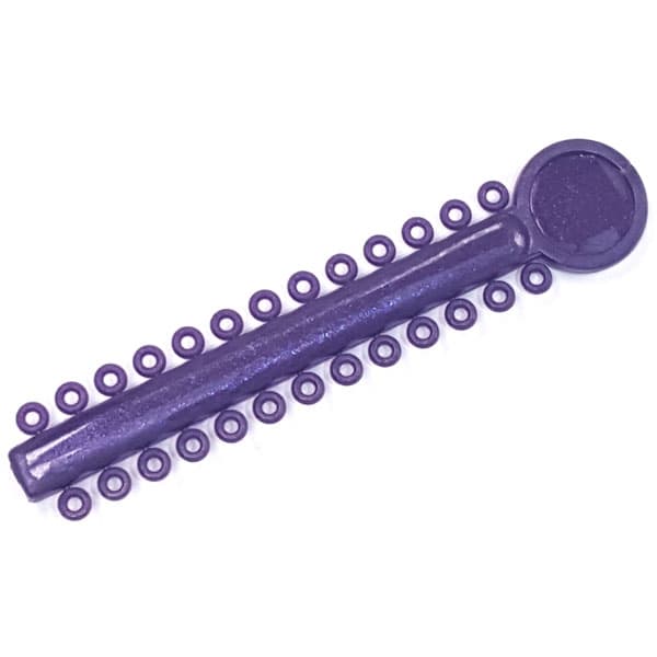 OrthoExtent Orthodontic Ligature Ties, Deep Metallic Purple, 26 Ties per Stick, 1040 Ties per Bag - OrthoExtent Orthodontic Ligature Ties Deep Metallic Purple. 26 ties on each - Image 1
