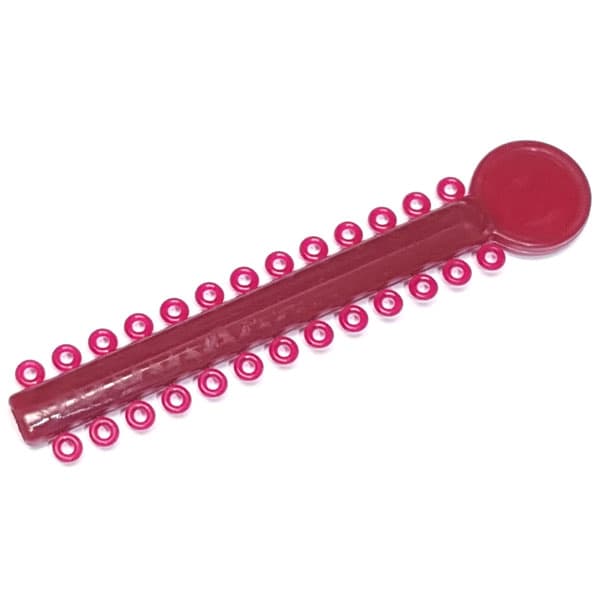 OrthoExtent Orthodontic Ligature Ties, Deep Red, 26 Ties per Stick, 1040 Ties per Bag - OrthoExtent Orthodontic Ligature Ties Deep Red. 26 ties on each stick. 1040 - Image 1