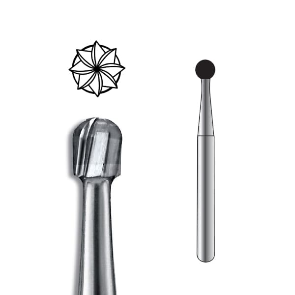 Pac-Dent RA #7 Round Carbide Bur, Package of 10 Burs - Pac-Dent RA #7 Round Carbide Bur, Package of 10 Burs. - Image 1