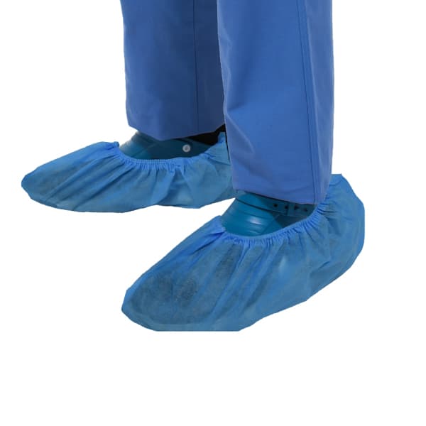 Pac-Dent Shoe Covers, Blue, Fluid-Resistant Non-Woven, One Size Fits Most, 100/Box - Pac-Dent Shoe Covers Blue, 100/Box. Made from Fluid-Resistant, Non-Woven Fabric - Image 1