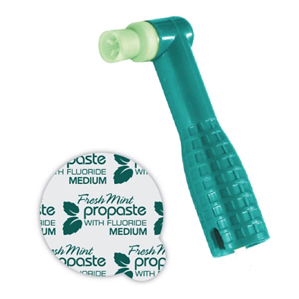 Pac-Dent ProAngle Plus Prophy Paste Combo, Prophy Angle with Soft Green Cup and Coarse Mint Paste, 500/Box - ProAngle Plus Prophy Paste Combo - Prophy Angle with Soft Green Cup and Coarse - Image 1