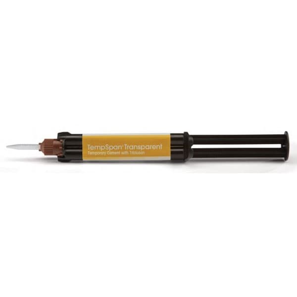 TempSpan Transparent Temporary Cement, 6 Gm Automix Syringe with 12 Mixing Tips, Dual Cure, Eugenol-Free - TempSpan Transparent Temporary Cement. 1 - 6 Gm. Automix Syringe and 12 Mixing - Image 1