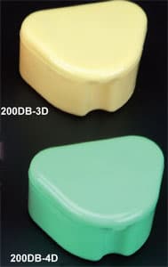 Plasdent Lite Flavors Deep Dish Retainer Box, Friendly Frog, Plastic with Hinged Lid, 3"W x 2-1/2"L x 1-1/2"H, 12/Box - Lite Flavors Deep Dish Retainer Box - Friendly Frog, Plastic with Hinged Lid - Image 1