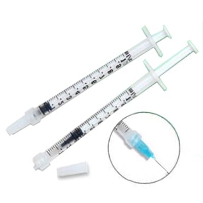 Plasdent 1 cc Luer Lock Syringe, Calibrated, Clear, Disposable, Non-Sterile, 100/Box - Plasdent 1 cc Luer Lock Syringes, Clear, 100/Bx. Disposable, Non-Sterile - Image 1
