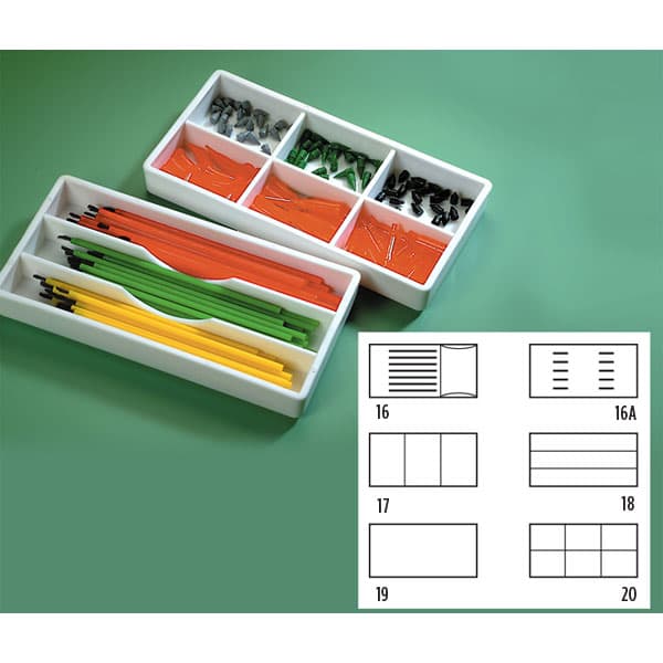 Plasdent White Cabinet Organizer Set, 6/Pk: #16, 16A, 17, 18, 19, 20, 8"L x 4"W x 1"H - Plasdent WHITE Cabinet Organizer Set, 6/Pk: #16,16A,17,18,19,20. 8"L x 4"W x - Image 1