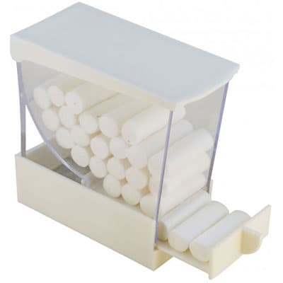 Miltex Deluxe Cotton Roll Dispenser, Drawer Type, White, 4" Tall - Miltex WHITE Deluxe Cotton Roll Dispenser, Drawer type, 4" tall. Delivers up - Image 1